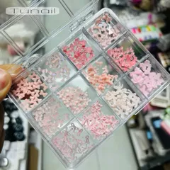 Khay Charm Nơ Hồng 12 Màu Mix Đủ Mẫu Đính Tạo Kiểu Cho Móng Gắn Nailbox Siêu Xinh Mã HOT [ TÚ ANH NAIL ]
