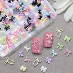 Khay Charm Nơ Hồng 12 Màu Mix Đủ Mẫu Đính Tạo Kiểu Cho Móng Gắn Nailbox Siêu Xinh Mã HOT [ TÚ ANH NAIL ]