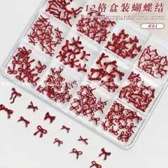 Khay Charm Nơ Hồng 12 Màu Mix Đủ Mẫu Đính Tạo Kiểu Cho Móng Gắn Nailbox Siêu Xinh Mã HOT [ TÚ ANH NAIL ]