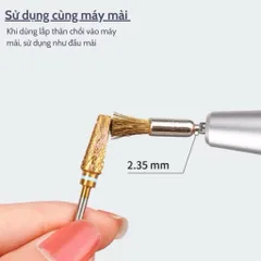 Chổi vệ sinh đầu mài chuyên dụng chất liệu thép không gỉ cao cấp giúp làm sạch tăng độ sắc bén cho đầu mài Nail