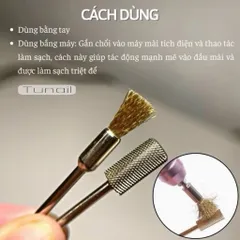 Chổi vệ sinh đầu mài chuyên dụng chất liệu thép không gỉ cao cấp giúp làm sạch tăng độ sắc bén cho đầu mài Nail