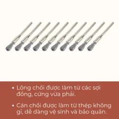 Chổi vệ sinh đầu mài chuyên dụng chất liệu thép không gỉ cao cấp giúp làm sạch tăng độ sắc bén cho đầu mài Nail