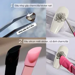 Nhíp 2 Đầu Cao Cấp Gắp Charm Đá Phụ Kiện Nail Sticker Đa Năng Mũi Siêu Khít Chuyên Dụng [ TÚ ANH NAIL ]