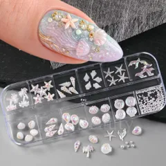 [ HOT ] Charm Ngao Sò Ốc Hến Khay 12 Kiểu Mix Tạo Mẫu Nail Biển Mã Hot Xu Hướng Nail [ TÚ ANH NAIL ]