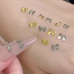 [ HOT ] Charm Kim Loại Nơ Nhỏ khay 6 Ngăn Mix Nhiều Kiểu Đính Trang Trí Móng Tay Gắn Nailbox Siêu Xinh