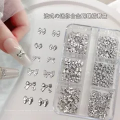 [ HOT ] Charm Kim Loại Nơ Nhỏ khay 6 Ngăn Mix Nhiều Kiểu Đính Trang Trí Móng Tay Gắn Nailbox Siêu Xinh