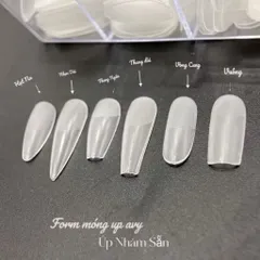 Móng úp nhám sẵn HSM phom tròn hạt gạo hộp 500 móng đủ size form chuẩn mã HOT [ TÚ ANH NAIL ]