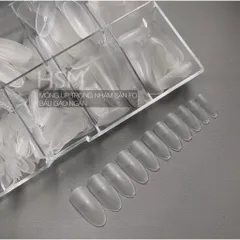 Móng úp nhám sẵn HSM phom tròn hạt gạo hộp 500 móng đủ size form chuẩn mã HOT [ TÚ ANH NAIL ]