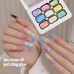 Gel thạch cao vẽ nổi khay 9 màu cao cấp chất siêu đặc sơn vẽ tạo mẫu Nail ombre đa năng [ TÚ ANH NAIL ]