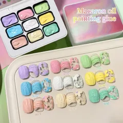 Gel thạch cao vẽ nổi khay 9 màu cao cấp chất siêu đặc sơn vẽ tạo mẫu Nail ombre đa năng [ TÚ ANH NAIL ]