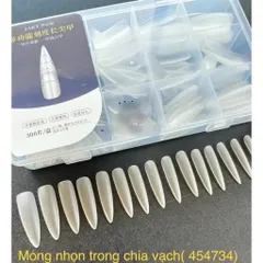 Móng Úp Tay Chia Vạch Phom Thang - Nhọn Hộp 300 chiếc Đủ Size Đa Năng Tạo Phom Móng Cực Chuẩn Chất Liệu Dẻo Bền