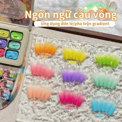 Khay sơn gel Nails 9 màu Leon cao cấp sơn vẽ móng dặm ombre đa năng [ TÚ ANH NAIL ]