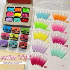 Khay sơn gel Nails 9 màu Leon cao cấp sơn vẽ móng dặm ombre đa năng [ TÚ ANH NAIL ]