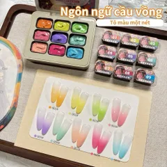 Khay sơn gel Nails 9 màu Leon cao cấp sơn vẽ móng dặm ombre đa năng [ TÚ ANH NAIL ]