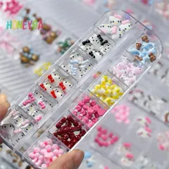 [ HOT ] Khay Charm Hoạt Hình Hello Kitty 12 Ngăn Mix Nhiều Kiểu Trang Trí Móng Tay Nailbox Xinh Xắn [ TÚ ANH NAIL ]