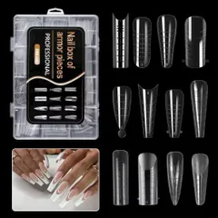 Móng Úp Gel Gôm Dual Phom Hộp 12 Phom Móng 288C Đủ Size - Móng Nối Tạo Cầu Móng - Đắp Gel Bột Siêu Dẻo Bền