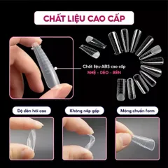 Móng Úp Gel Gôm Dual Phom Hộp 12 Phom Móng 288C Đủ Size - Móng Nối Tạo Cầu Móng - Đắp Gel Bột Siêu Dẻo Bền