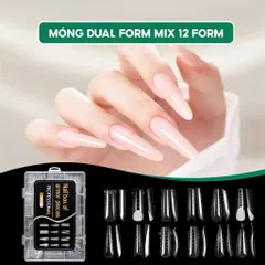 Móng Úp Gel Gôm Dual Phom Hộp 12 Phom Móng 288C Đủ Size - Móng Nối Tạo Cầu Móng - Đắp Gel Bột Siêu Dẻo Bền
