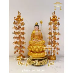 Tôn tượng Tây Phương Tam Thánh 30cm cực đẹp 3 tượng MÀU VÀNG DƯƠNG KHOA SHOP