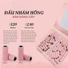 Combo Đầu Mài Giấy Nhám Móng Kèm Lõi Cắm Phiên Bản Nâng Cấp Bền Gấp Hai Lần Hộp 50 Chiếc Size 120-240 [ TÚ ANH NAIL ]