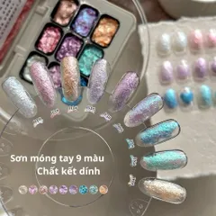 Khay Gel Nhũ Thạch Cao Mịn - Nhũ Khổng Tước Hiệu Ứng Lấp Lánh Siêu Sáng Cho Móng - Gel Dặm Ombre Nail Đa Năng Mã HOT