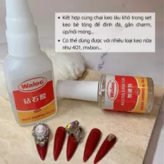 Dung dịch khô keo Waloc lẻ chai - Khô keo cấp tốc làm sáng đá đa năng ngành Nail chai 15ml Chính Hãng ( TÚ ANH NAIL )