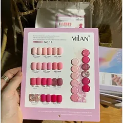 Set sơn gel 12 màu Milan cao cấp tông hồng thời thượng chai 15ml ( Tặng kèm bảng màu Mica xịn )