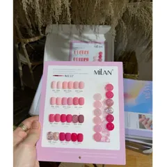 Set sơn gel 12 màu Milan cao cấp tông hồng thời thượng chai 15ml ( Tặng kèm bảng màu Mica xịn )