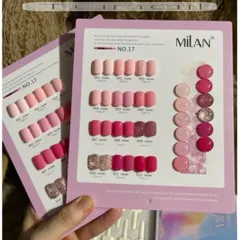 Set sơn gel 12 màu Milan cao cấp tông hồng thời thượng chai 15ml ( Tặng kèm bảng màu Mica xịn )