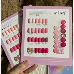 Set sơn gel 12 màu Milan cao cấp tông hồng thời thượng chai 15ml ( Tặng kèm bảng màu Mica xịn )