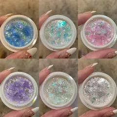 Set 6 hũ giấy khổng tước trang trí tạo mẫu nail ẩn siêu Hot
