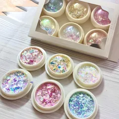 Set 6 hũ giấy khổng tước trang trí tạo mẫu nail ẩn siêu Hot