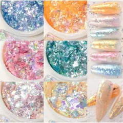 Set 6 hũ giấy khổng tước trang trí tạo mẫu nail ẩn siêu Hot