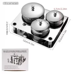Bộ 3 Nồi INOX Không Gỉ Cao Cấp Đựng Liqid Lư.u Huỳnh Đắp Bột Móng Có Nắp Đậy Chống Bay Hơi - Chống Ăn Mòn Tiện Lợi