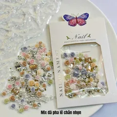 Set charm hoa hồng mẫu mới cánh hoa siêu mảnh đẹp như hoa thật đủ màu Hot