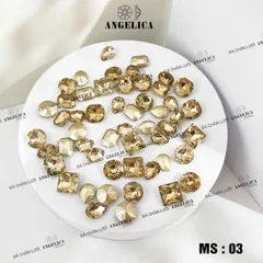 Set 100v đá khối chân lồi Angelica cao cấp siêu sáng bền không bong chân keo đính móng