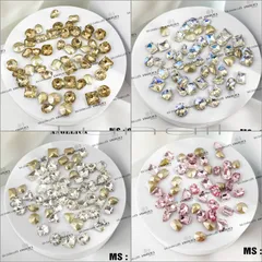 Set 100v đá khối chân lồi Angelica cao cấp siêu sáng bền không bong chân keo đính móng