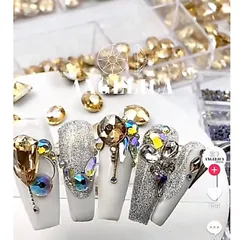 Set 100v đá khối chân lồi Angelica cao cấp siêu sáng bền không bong chân keo đính móng