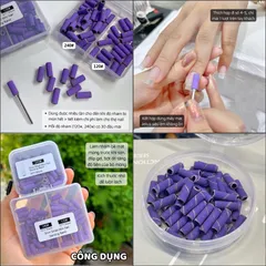 Hộp 50 giấy nhám mịn tím size mini lắp đầu mài móng giúp bộ móng úp siêu bền cực HOT