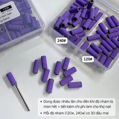 Hộp 50 giấy nhám mịn tím size mini lắp đầu mài móng giúp bộ móng úp siêu bền cực HOT