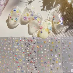 Sticker hình dán hoa nổi 5D nhiều màu hoa nhí nail siêu xinh Hot