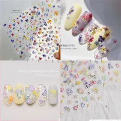 Sticker hình dán hoa nổi 5D nhiều màu hoa nhí nail siêu xinh Hot