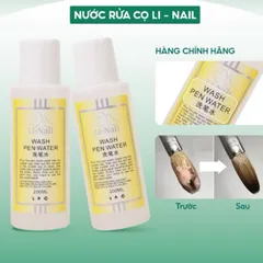 Nước rửa cọ Li Nail CHÍNH HÃNG siêu sạch , giúp làm mềm lông cọ tăng độ bền cho cọ Nail chuyên dụng chai 200ml