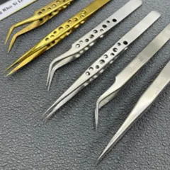 Cặp nhíp lỗ nối mi Classic chuyên dụng siêu khít thép không gỉ chuẩn xịn