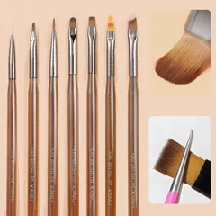 set 9 cọ nâu đủ cây cần thiết làm móng lông xịn chuẩn đẹp từng milimet đang HOT