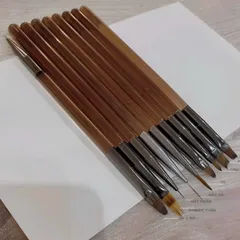 set 9 cọ nâu đủ cây cần thiết làm móng lông xịn chuẩn đẹp từng milimet đang HOT