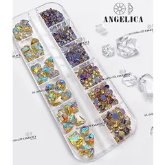 Khay đá khối Angelica chân keo siêu bền mix 2 mẫu siêu sáng đẹp đính móng