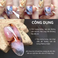 Cồn loang trong tản màu tạo vân đá nail chai 15ml chính hãng