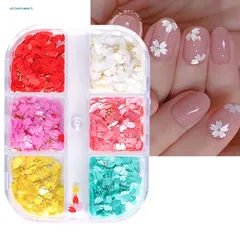 Nhũ sticker hình cánh hoa trang trí móng nailbox siêu xinh TU NAIL