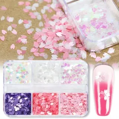 Nhũ sticker hình cánh hoa trang trí móng nailbox siêu xinh TU NAIL